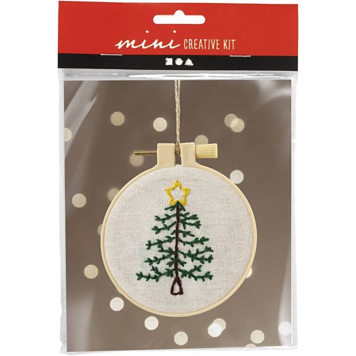 Mini Kit DIY Broderie, Sapin de Noël, 1 Pq.