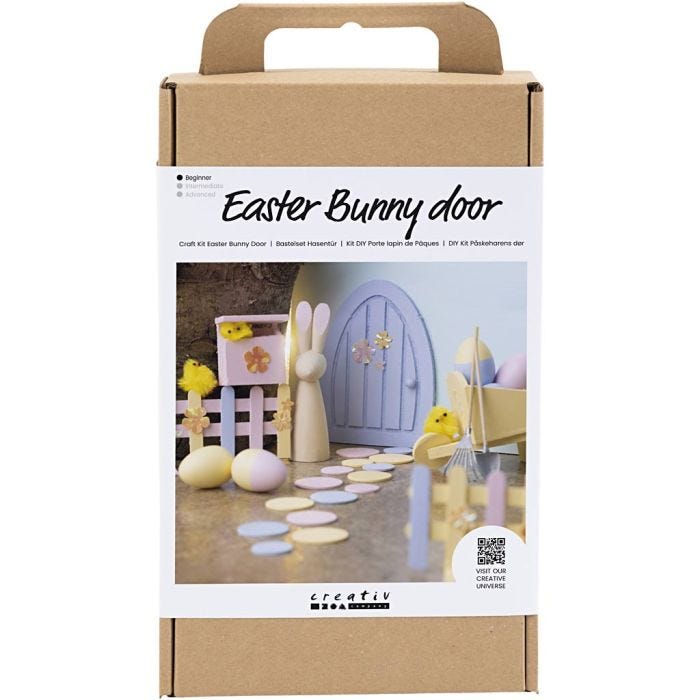 Kit DIY Porte du Lapin de Pâques, couleurs pastel, 1 Pq.