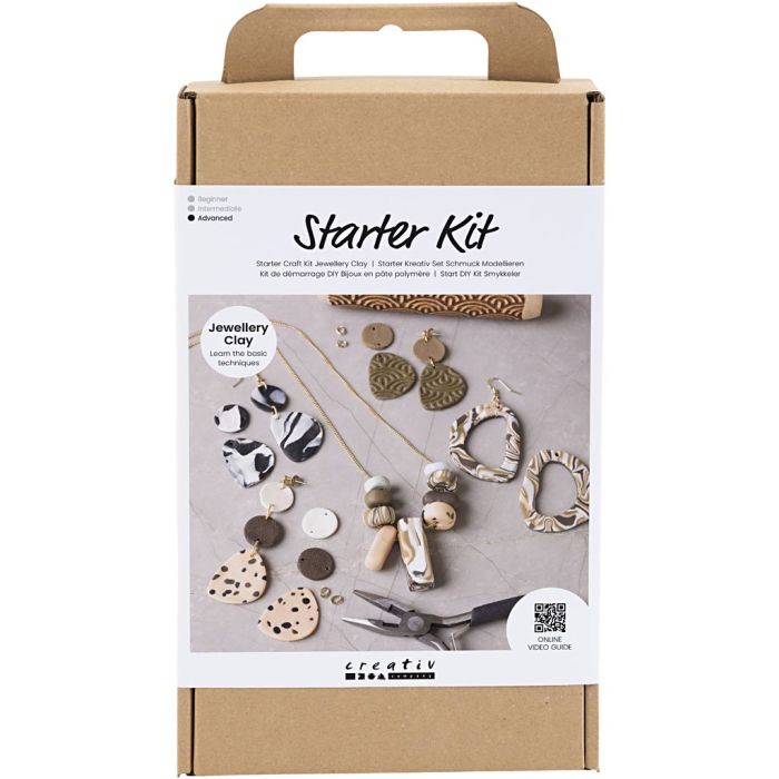 Kit de démarrage DIY Bijoux en Pâte Polymère, Bijoux, ass. de couleurs, 1 Pq.