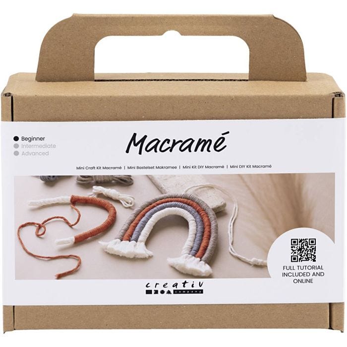 Mini Kit DIY Macramé, Arc-en-ciel, 1 Pq.