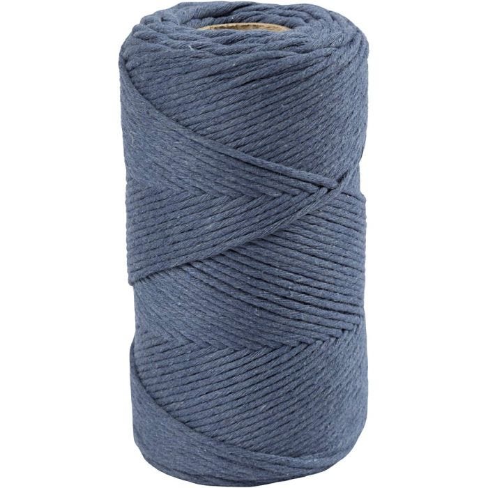Cordon pour Macramé, L : 198 M, d 2 mm, bleu, 330 gr/ 1 rouleau