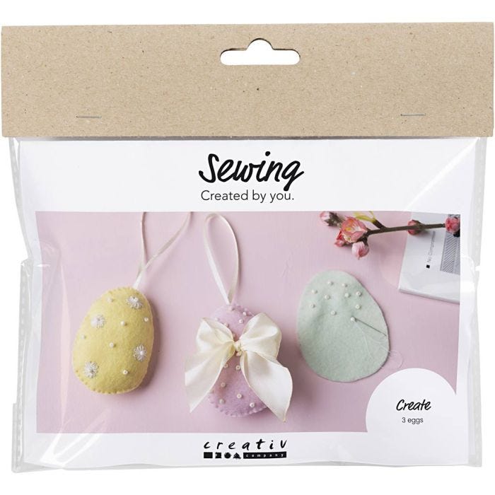 Mini Kit DIY Couture, œufs de pâques, couleurs pastel, 1 Pq.