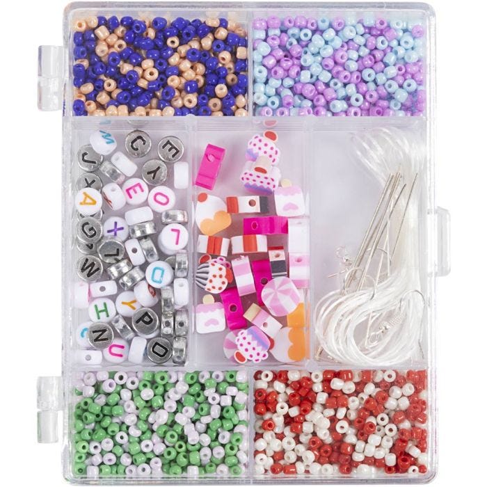 Mix Créatif pour Bijoux, Mélange bonbons, couleurs pastel, 1 Pq.