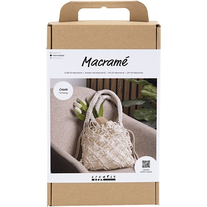 Hobbyset Macramé, Tas, wit, 1 doos