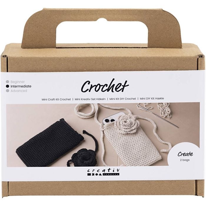 Mini Kit DIY Crochet, Sac avec rose, 1 Pq.