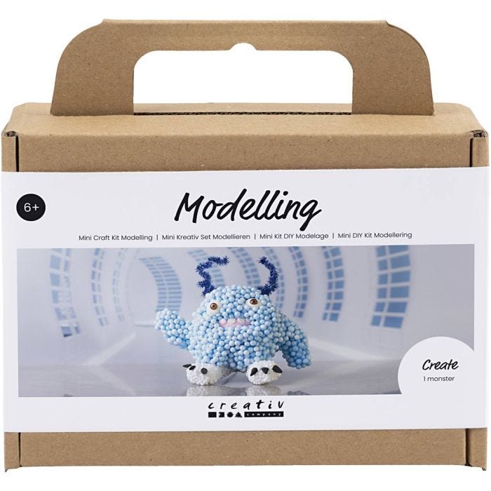 Mini Kit DIY Modelage, Monstre Bobby, bleu clair, 1 Pq.