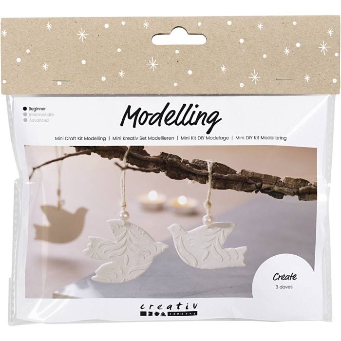 Mini Kit DIY Modelage, Colombes, blanc cassé, 1 Pq.