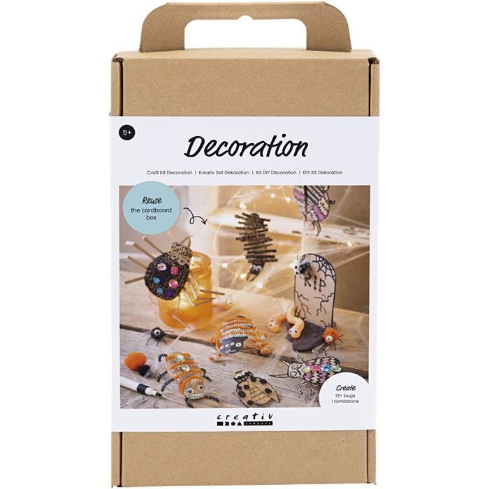Kit DIY Décoration, Insectes, vers et pierres tombales, ass. de couleurs, 1 Pq.