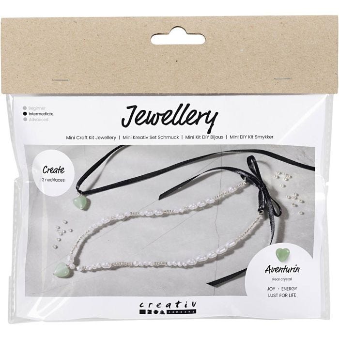 Mini Kit DIY Bijoux, Cœur d’aventurine, transparent, 1 Pq.