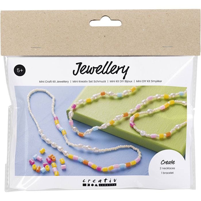 Mini Kit DIY Fabrication de bijoux, Collier et bracelet, ass. de couleurs, 1 Pq.