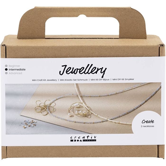 Mini Kit DIY Bijoux, Collier avec pendentif en fil, doré, 1 Pq.