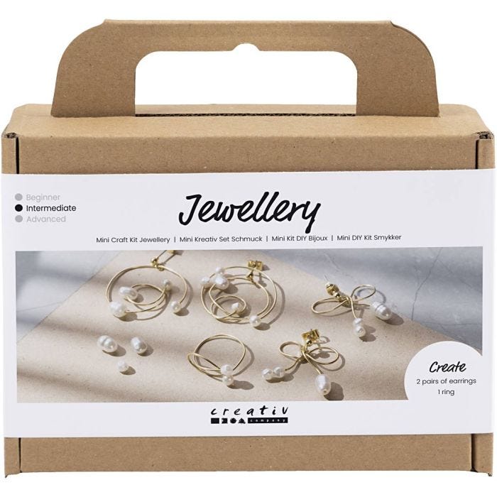 Mini Kit DIY Bijoux, Boucles d’oreilles avec fil, doré, 1 Pq.