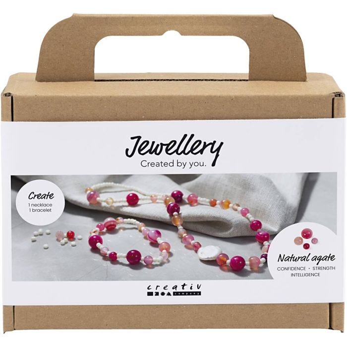 Mini Kit DIY Bijoux, Collier et bracelet, rose, 1 Pq.