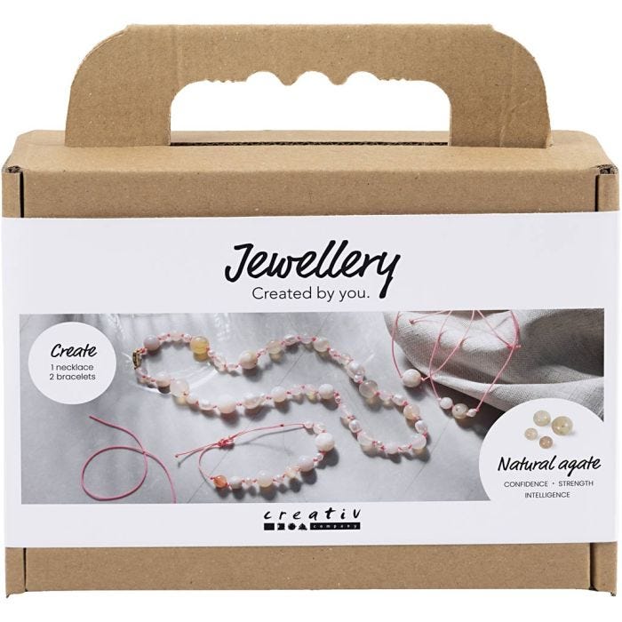 Mini Kit DIY Bijoux, Collier et bracelet, rose, 1 Pq.