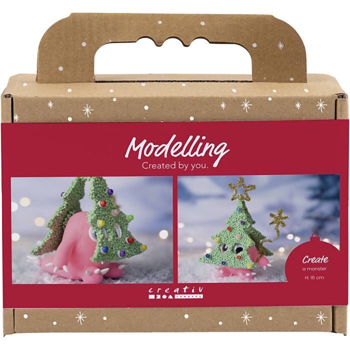 Mini Hobbyset Boetseren, Kerstboommonster, diverse kleuren, 1 doos