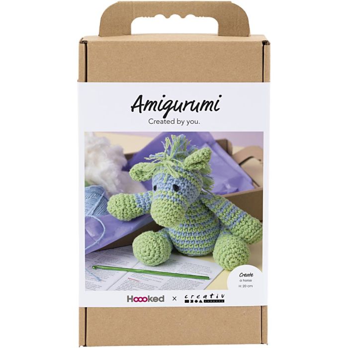 Hobbyset Amigurumi, Zebra , lichtblauw, lichtgroen, 1 doos