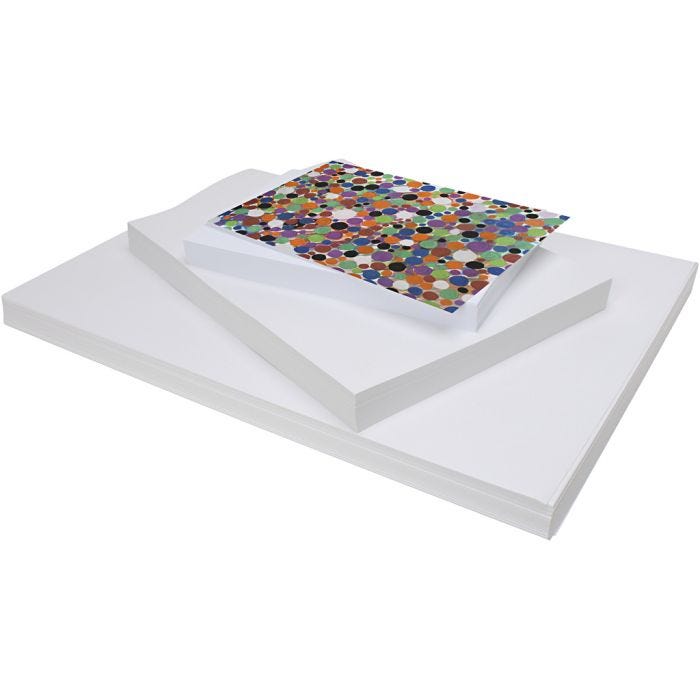 Papier Cartonné, A2,A3,A4, 180 gr, blanc, 3x100 flles/ 1 Pq.