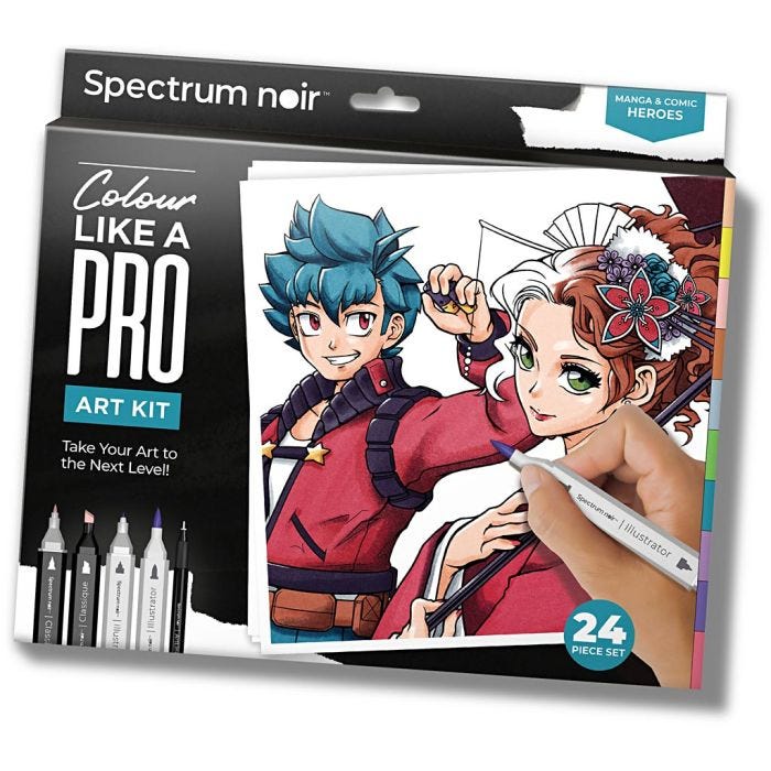 Kit DIY d’illustration, Héros des mangas et des bandes dessinées, ass. de couleurs, 1 Pq.