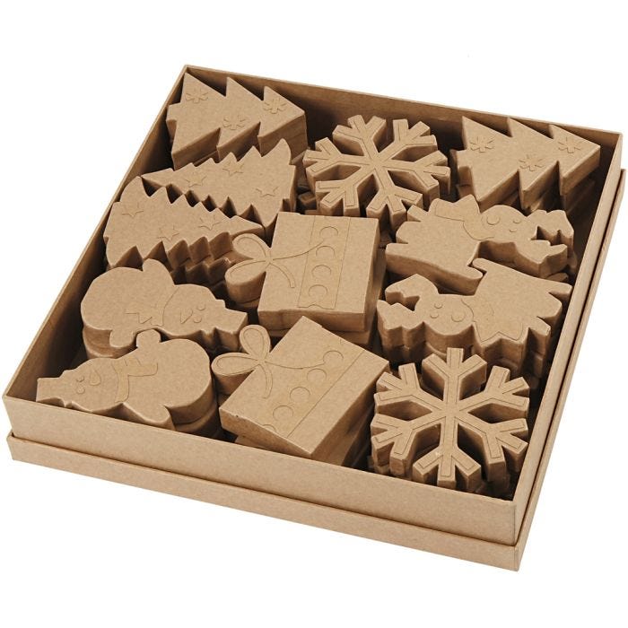 Formes de Noël , H : 10-14 cm, 6x6 pièces/ 1 Pq.