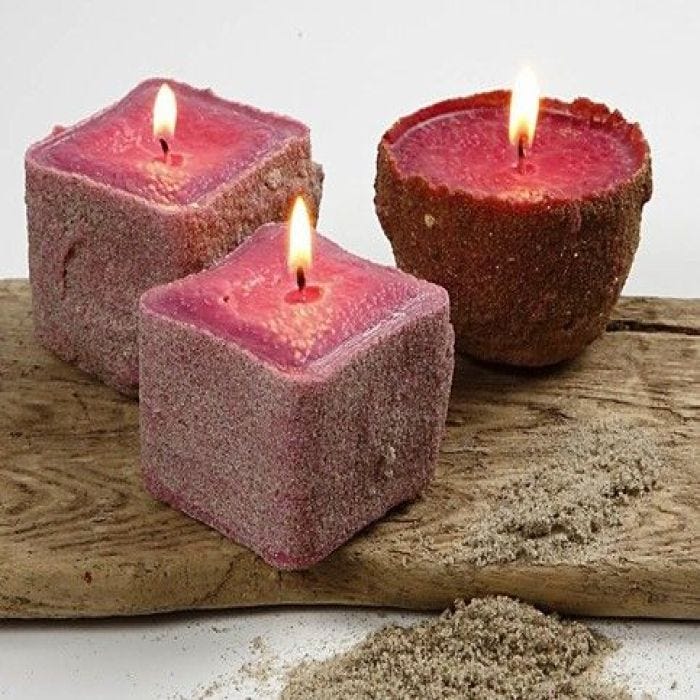 Candle making in sand