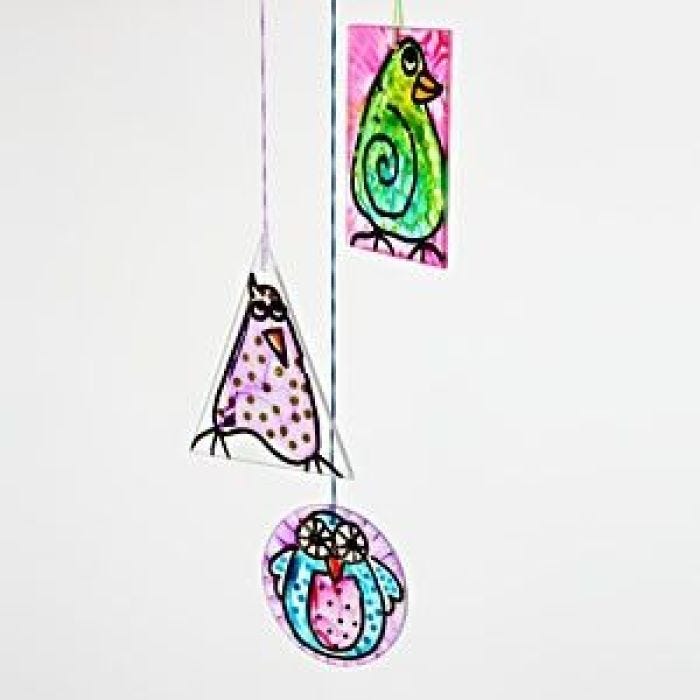 Transparent hanging glass decorations