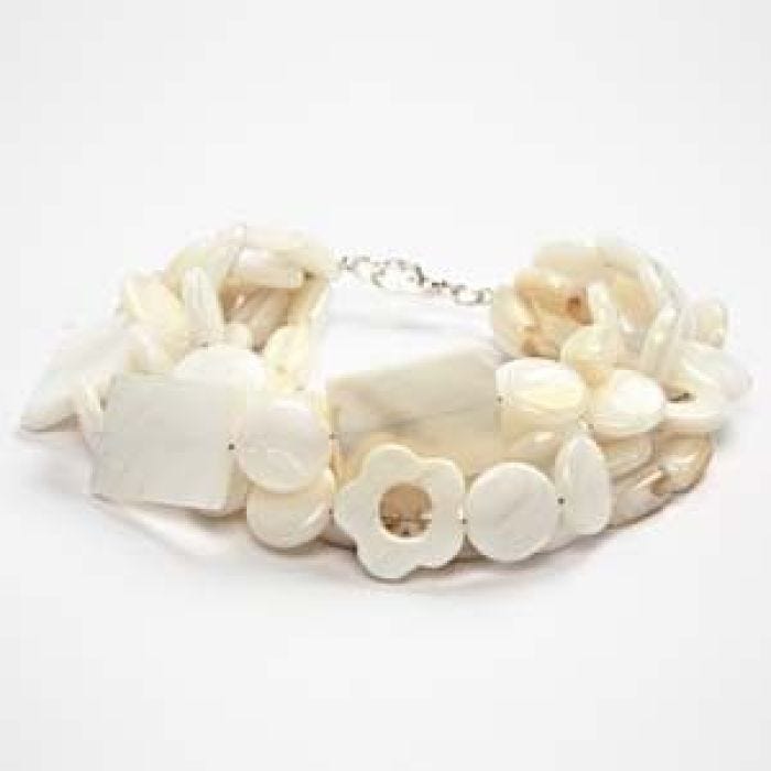 Chain and bracelet with pearl shells