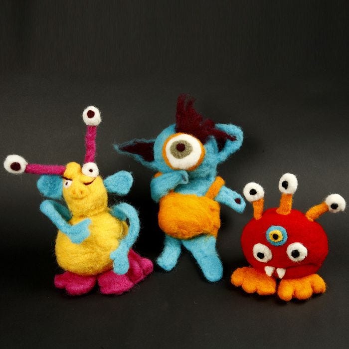 Funny woollen monsters