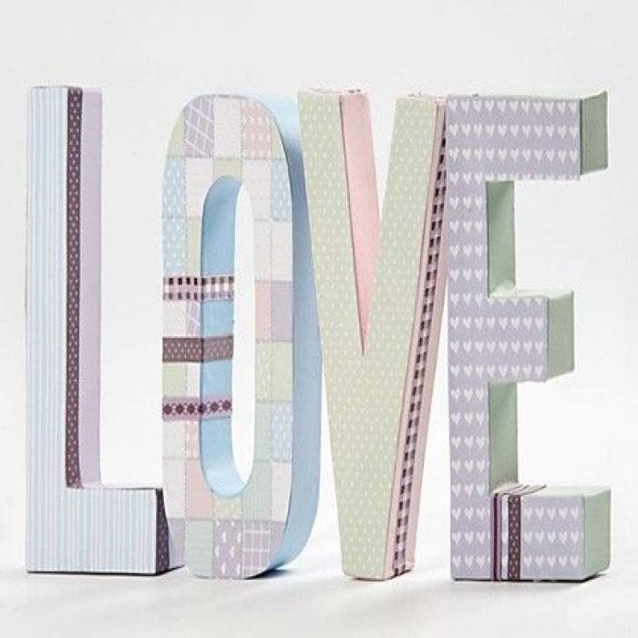 Card Letters covered with Vivi Gade Design Paper