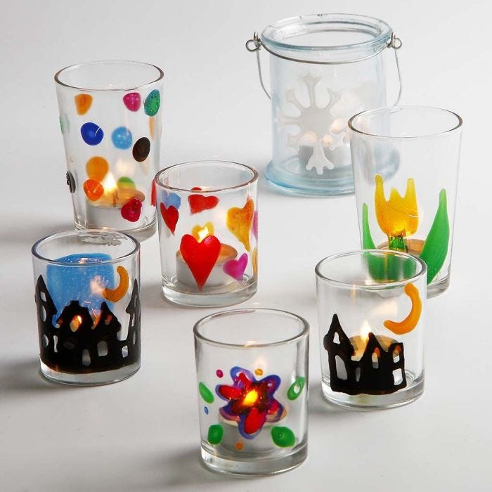 Candle Holders with Transfer Colour