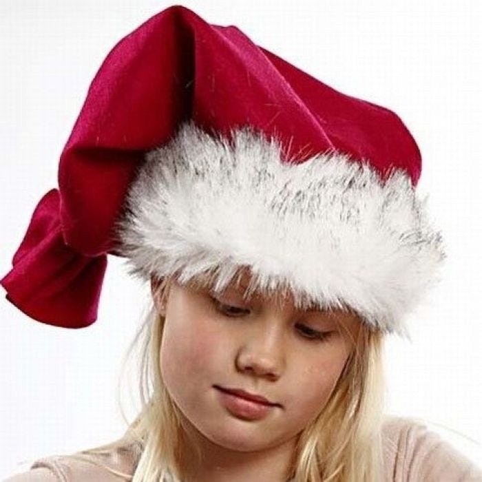 A Father Christmas Hat with a Faux Fur Edge