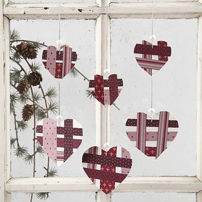 Punched-Out Hearts with Weaving Paper Strips