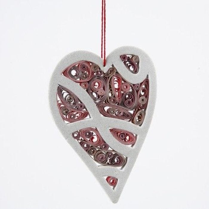 Un cadre coeur en quiling