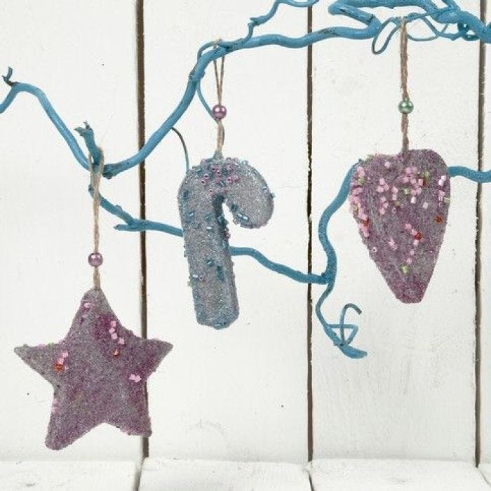 Glittery Christmas Hanging Decorations