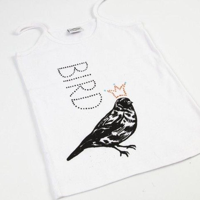A Sun Top with Screen Stencil Print