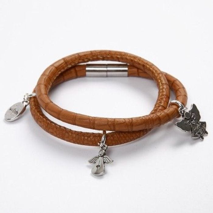 A Bracelet made from Imitated Leather Cord with a Crocodile Pattern
