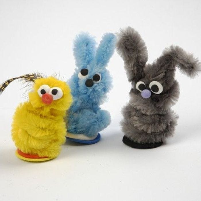 Small Animals made from Pipe Cleaners and Silk Clay