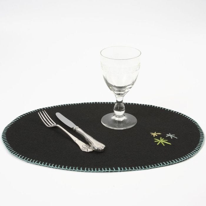 An embroidered Placemat made from Craft Felt