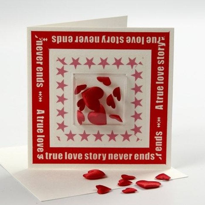 Une carte avec coeurs en satin et Masking Tape pour la Saint-Valentin