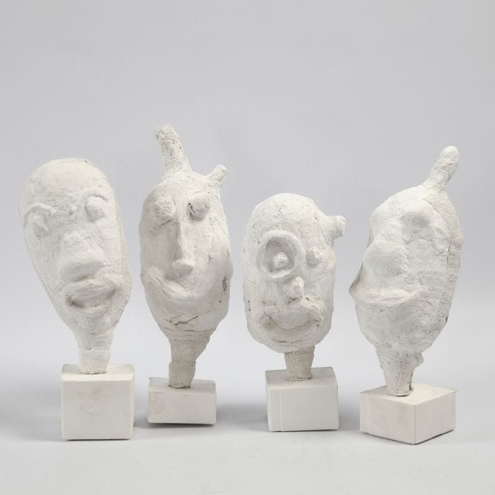 Portraits as Sculptures made from a Balloon with Gauze Bandage