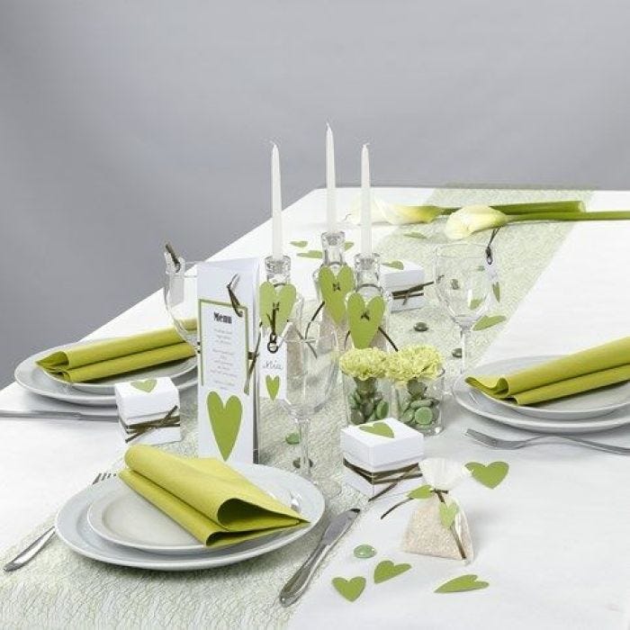 Witte en lime green tafeldecoraties van Happy Moments