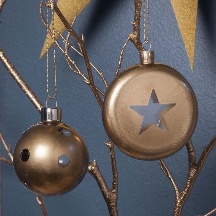 Glass Baubles with Gold Spray on masked Areas