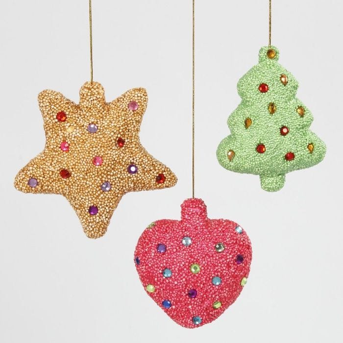 Styropor kerstdecoraties gedecoreerd met Foam Clay en strasstenen