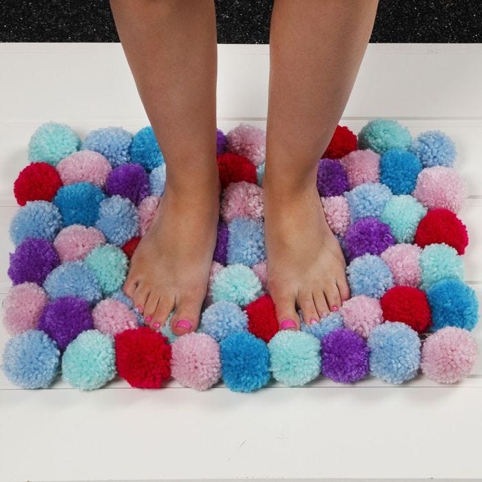 A soft Mat made from Pom-poms