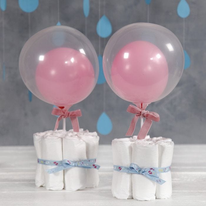 Tafeldecoratie van luiers voor een babyshower