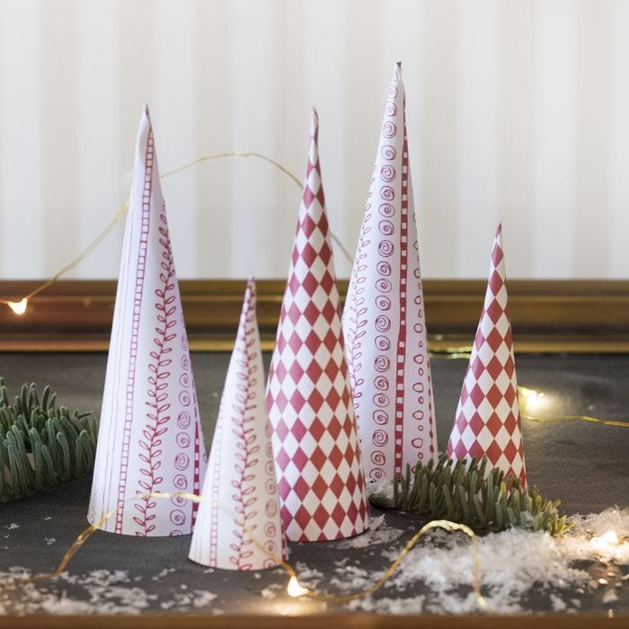 Design Paper Cone-shaped Christmas Trees