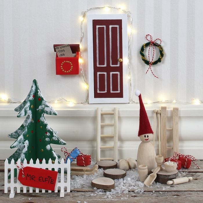 An Elf's Door with a Picket  Fence and a Letterbox