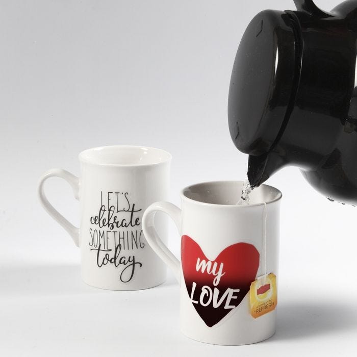 Mugs with colour-changing Stickers