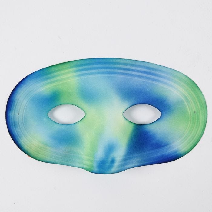 Aquarelverf op plastic maskers