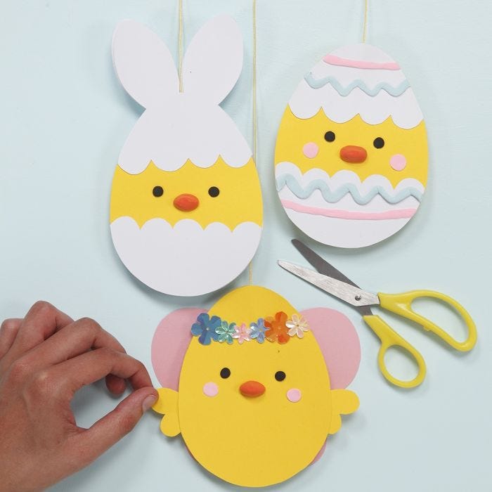 Decorated Card Easter Chicks with Silk Clay 