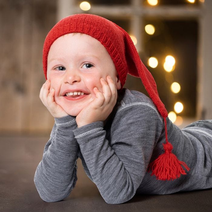 Un bonnet de lutin tricoté